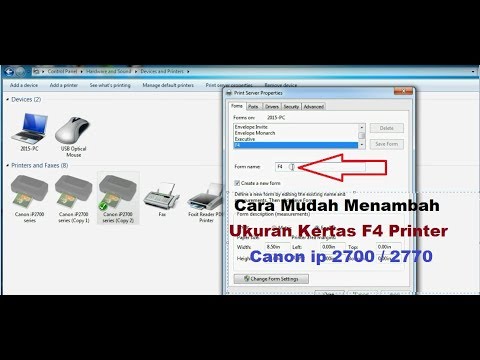 Cara Menambahkan Ukuran Kertas F4 Pada Setelan Printer Canon Ip2770 ...