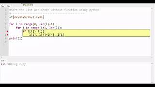 sort the list in ascending order using python