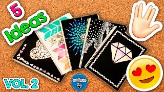 DIY | 5 Ideas para Forrar y Decorar tus CUADERNOS Vol.  2 | ¡Regreso A Clases! | PumitaNegraArt🐾