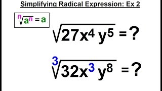 Algebra - Ch. 17: Roots and Radicals (10 of 20) Simplifying Radical Expressions: Ex. 2