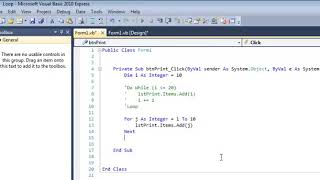 For Next Loop in Visual Basic Tutorial With a List Box VB Net Algorithm 1