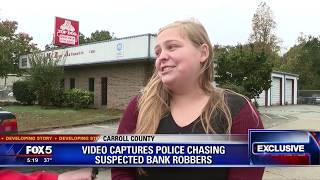 Police chase bank robbery suspects