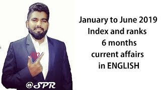 ENGLISH | INDEX AND RANKS INDIA | january to june 2019 | last 6 months currents affairs | all exams