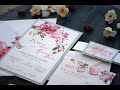 Modern Floral Wedding Invitations