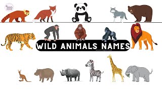 🐘 animals for kids 🦍 | wild animals names | animal vocabulary with pictures | list of wild animals
