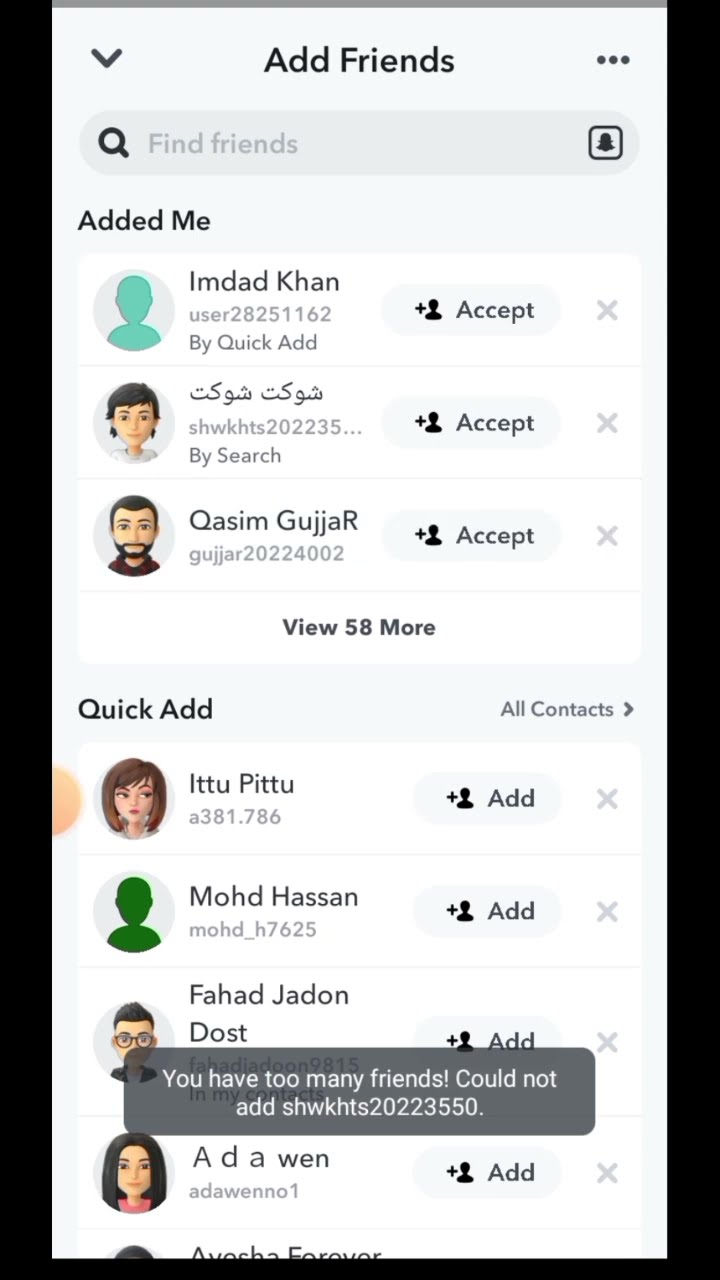 SnapChat Many Add Friends Request Problem  #shorts #shorts2023 #snapchat