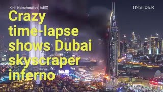 A guy took an epic time-lapse video of a skyscraper inferno