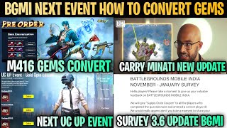 😍 How To Convert M416 Gems Bgmi | M416 Pre Oder Date Confirmed | Carry Minati Collaboration Bgmi 3.6