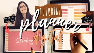 Tutorial Planner Digital - Caderno realista, hiperlinks, abas clicáveis | Android