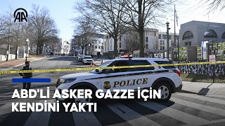 İsrail'in Washington Büyükelçiliği önünde ABD'li asker Gazze için kendini yaktı