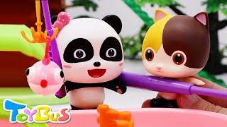 Pretend Play Fishing with Baby Kitten | Fishing Game Toy | Surprise Toys Play | Kids Toys | ToyBus