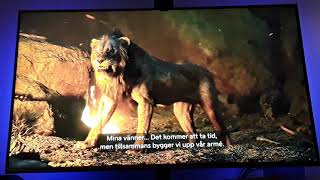 The Lion king (2019) final battle scar's death Swedish