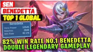 82% Win Rate No.1 Benedetta, Double Legendary Gameplay [ Top 1 Global Benedetta ] Sen Mobile Legends