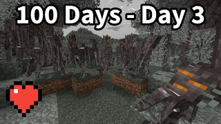 Minecraft 100 Days Pale Garden - Day 3 (No Editing and No Commentary)