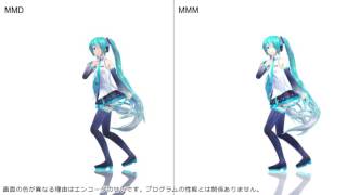 【MikuMikuDance】 MMDとMMMの比較動画