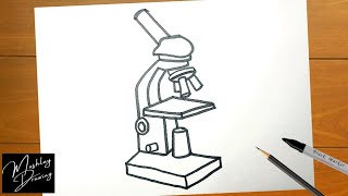 How to Draw Microscope Easy Step by Step