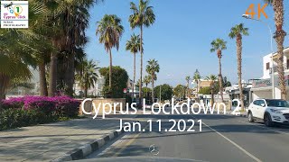 🇨🇾 Cyprus Lockdown 2021 |Car driving and walking tour | 4K 🚶‍♂️ 🚗