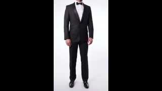 1 Button, Slim Fit, Black Tuxedo, Shawl Lapel by Alexander Dobell