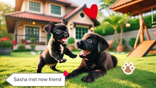 New friendship with a labrador puppy 🐻 l Friendship goals