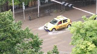 [UNEDITED] Flooded streets in Haskovo, Bulgaria 2023-06-26 06:30PM