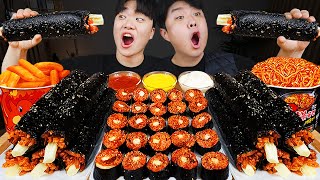 ASMR MUKBANG 편의점 핵불닭 미니!! 떡볶이 & 핫도그 & 김밥 FIRE Noodle & HOT DOG & GIMBAB EATING SOUND!