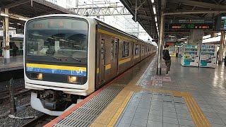 209系2100番台C406編成OM入場回送警笛を鳴らして池袋駅発車