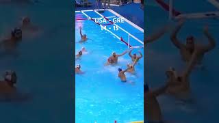 Water Polo Fukuoka 2023 | USA - GREECE | Last buzzer beater goal from Papanastasiou | 14 - 15