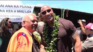 The Rock visits Mauna Kea protest site