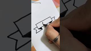 How to draw a ribbon/banner.EASY!                          #shorts #doodle #drawing #art #easy #fun