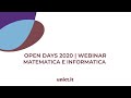 Open Days Unict 2020 | Matematica e Informatica | Webinar