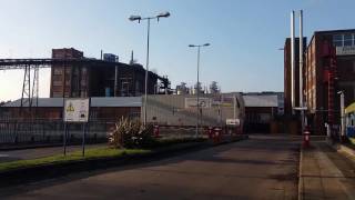 Goodyear workers leave the Wolverhampton plant after their final shifts