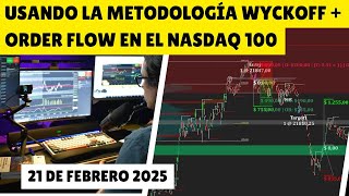 METODOLOGÍA WYCKOFF CON ORDER FLOW | Sesión del 21 de Febrero 2025 en el Nasdaq 100