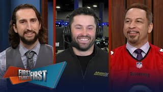 Baker Mayfield predicts Super Bowl, squashes beef, talks Bucs playoff run | NFL | FIRST THINGS FIRST