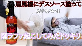 扇風機にデスソース塗って寝てる薩ラファ起こしてみたドッキリ【#ドッキリ】