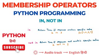 Membership Operators in Python | IN and NOT IN Operators | Python Programming
