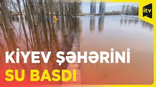 Dnepr çayı daşdı, Kiyevi su basdı