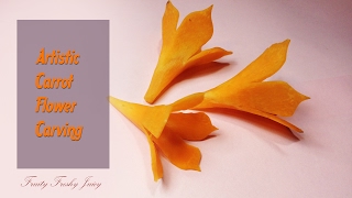 Artistic Carrot Flower Carving - Fruit & Vegetable Designing Garnish