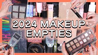 All The Makeup I Finished In 2024!!! (huge year long empties!!)