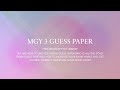 mgy 3 guess paper