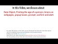 JavaScript Date Object and Popups By Tutoslive