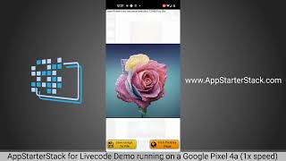 AppStarterStack for Livecode - Running on Android Google Pixel 4a