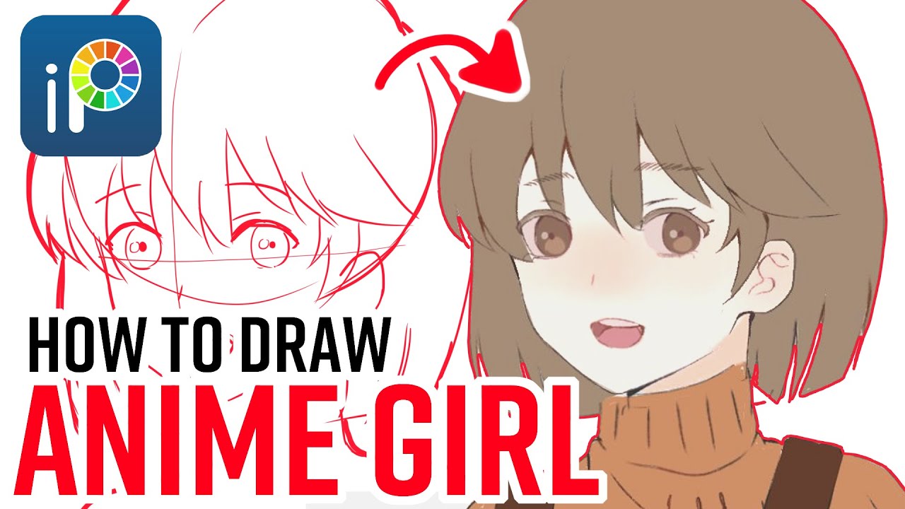 Ibispaint X - How To Draw Anime Girl - YouTube