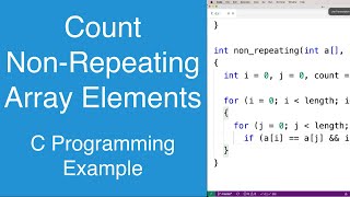 Count Non-Repeating Array Elements | C Programming Example
