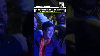 Delhi CM \u0026 AAP Candidate Atishi celebrates her victory from Kalkaji Assembly seat, holds roadshow