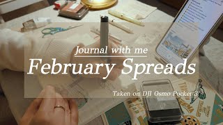 Journal with Me: February Spreads - Shot on DJI Osmo Pocket 3 // Femme Patron