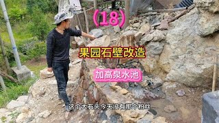 果园石壁改造，加高泉水池，增加泉水储存容量【壕哥乡村生活】