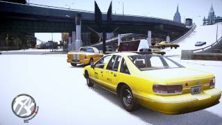 GTAIV 雪のリバティーシティーでアクシデント多発