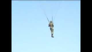 Marine executes terrible parachute landing fall (PLF)