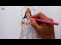 how to draw brahmacharini mata step by step painting of brahmacharini devi by drawing art