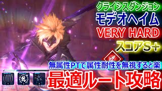 【FF7EC】クライシスダンジョン「モデオヘイムVERYHARD」最適コース攻略★無属性PTで敵の属性耐性を無視すると楽！【エバクラ158】